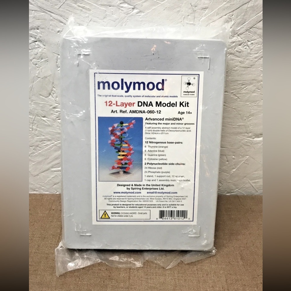 New Molymod 12-Layer DNA Model Kit #AMDNA-060-12 Made in United Kingdom